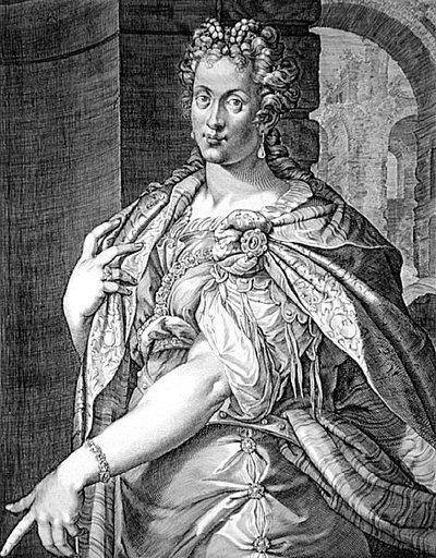 Flavia Domicilla Vespasians kone (gravering) af Aegidius Sadeler or Saedeler