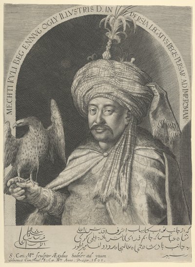 Drømme om Cooley Beg, persisk ambassadør i Prag, 1605 af Aegidius Sadeler or Saedeler