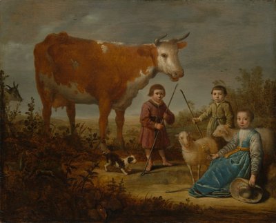 Børn og en ko, 1635-39. af Aelbert Cuyp