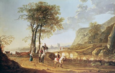 Udstrakt flodlandskab af Aelbert Cuyp