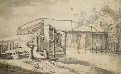 I Polderen, 1644 (blyant, kridt og pensel på papir) af Aelbert Cuyp