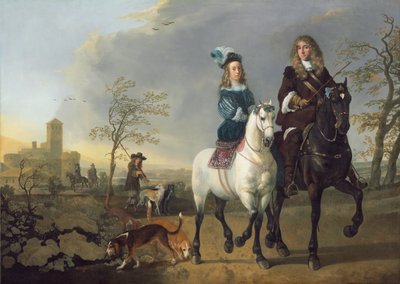 Dame og herre til hest af Aelbert Cuyp