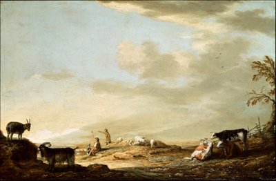 Landskab med Kvæg og Figurer af Aelbert Cuyp
