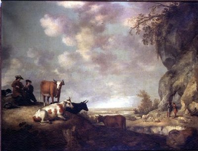 Landskab med hyrder, der laver musik af Aelbert Cuyp