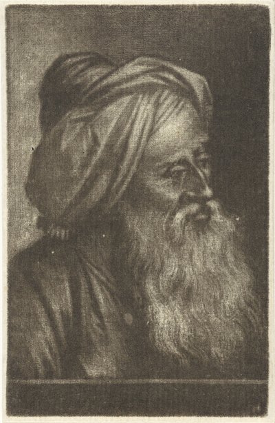 Buste af en mand iført turban af Aert Schouman