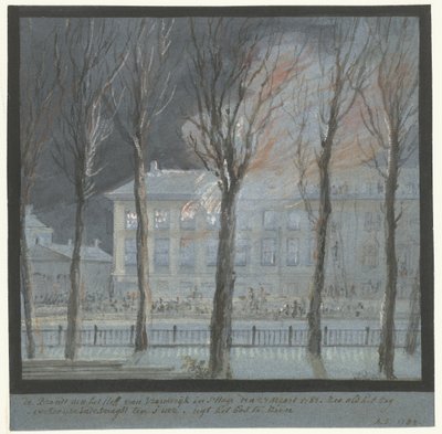 Branden i den franske ambassadørs hus i Haag, 27. marts 1782 af Aert Schouman