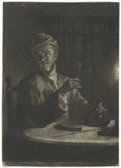 Mand med hævet glas af Aert Schouman