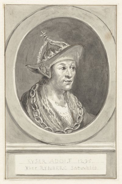 Portræt af kejser Adolf VII af Nassau, i oval, mod højre af Aert Schouman