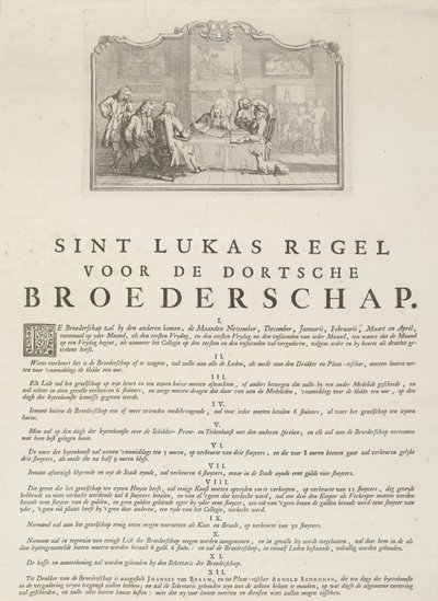 Regler for Saint Luke-lauget i Dordrecht, 1736 af Aert Schouman