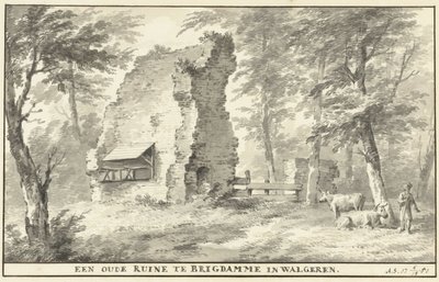 Ruiner ved Brigdamme på Walcheren En gammel ruin ved Brigdamme i Walgeren (titel på objekt) af Aert Schouman