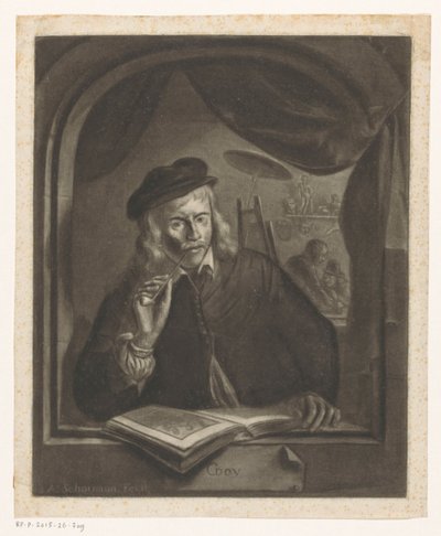 Selvportræt af Gerard Dou af Aert Schouman