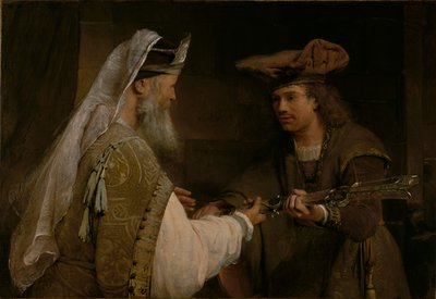Ahimelech giver Goliat-sværdet til David af Aert de Gelder