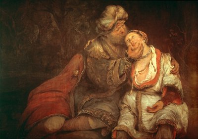 Ruth og Boaz ... (olie på lærred) af Aert de Gelder
