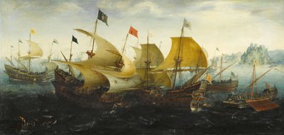Slaget ved Cadiz i 1587 af Aert van Antum