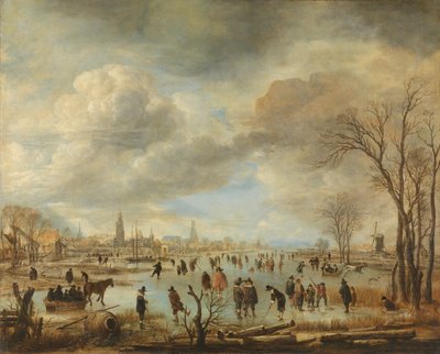 River View om vinteren, ca. 1655-60 af Aert van der Neer