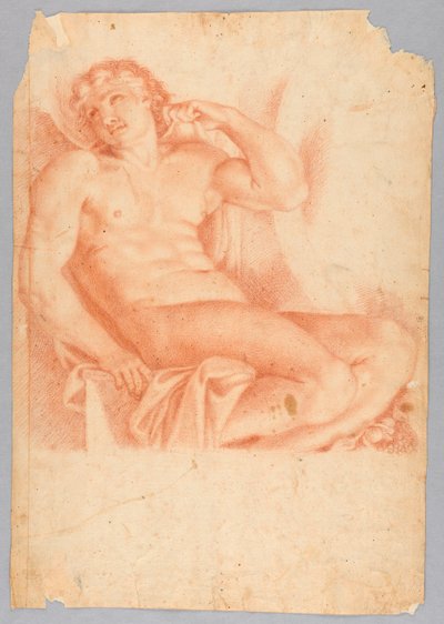 Slave fra Hero and Leander i Galleria Farnese, efter Annibale Carracci af After Annibale Carracci