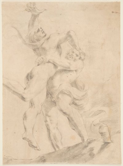 Studie for Hercules og Antaeus af After Annibale Carracci