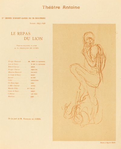 Løvens måltid af after Auguste Rodin