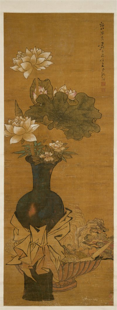 Vase med blomster. af After Chen Hongshou