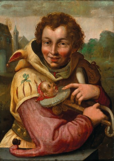 Gøgler med marotte efter Goltzius af after Hendrik Goltzius