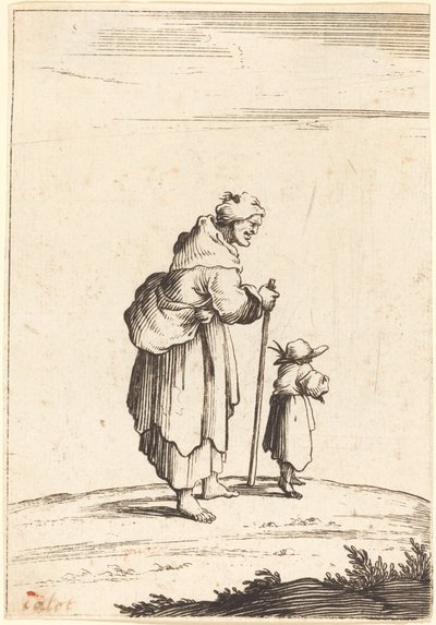 Tigger Kvinde og Barn af After Jacques Callot