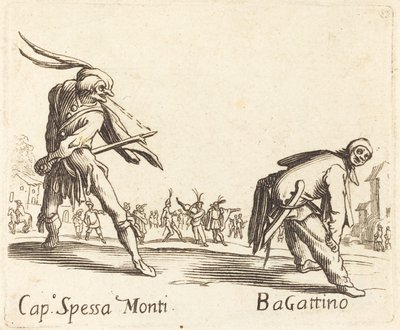 Cap. Spessa Monti og Bagattino af After Jacques Callot