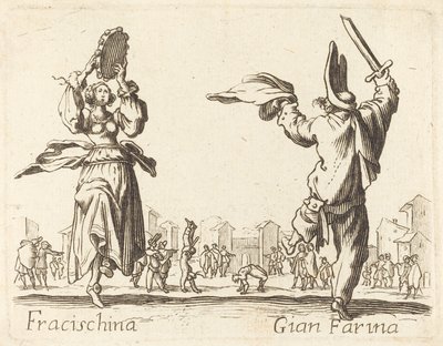 Fracischina og Gian Farina af After Jacques Callot