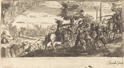 Landskab med kampscene af After Jacques Callot