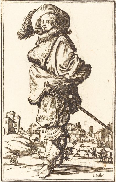 Ædelmand med Pelsplastron af After Jacques Callot