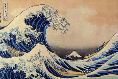 Bag den store bølge ved Kanagawa af After Katsushika Hokusai
