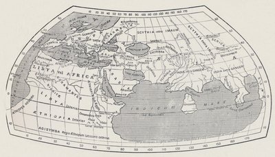 Kort over verden, ifølge Ptolemæus, 1923. af Agathodaemon of Alexandria