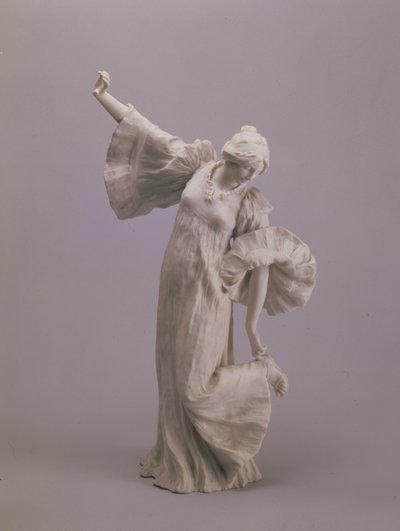 Danserinde, fra en bordskåner, Sevres, 1900 (biscuit) af Agathon Leonard