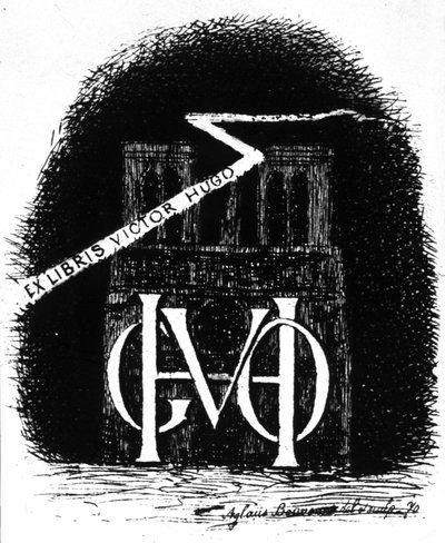 Ex-libris af Victor Hugo af Aglaüs Bouvenne