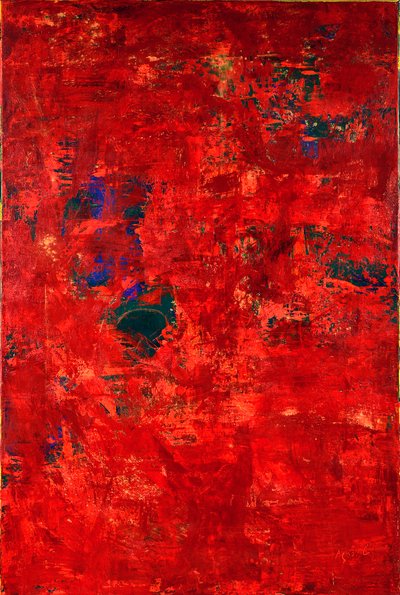 E.T In Red, 2019 (olie på lærred) af Agnes Girardon