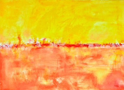 Horizon, 2017 (teknik blandet på lærred, akryl) af Agnes Girardon