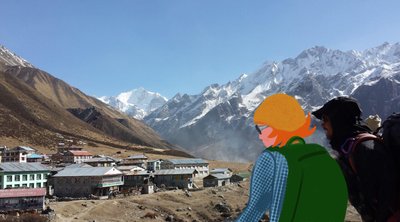 Langtang, 2023 (digital kunst på fotografi) af Agnes Girardon