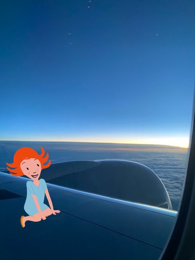 Lad os flyve, 2023 (digital kunst på fotografi) af Agnes Girardon