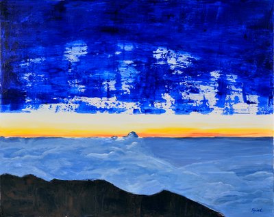 Rinjani, 2017 (akryl på lærred) af Agnes Girardon
