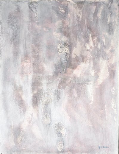 Where Do We Go, 2014 (blandet teknik, sand og akryl) af Agnes Girardon