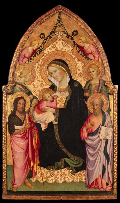 Ydmyghedens Madonna med helgener og engle af Agnolo (circle of) Gaddi