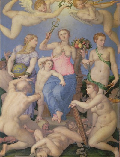 Allegory of Happiness, ca. 1567 (olie på kobber) af Agnolo Bronzino