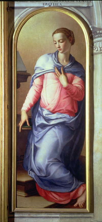 Jomfruen, højre panel af en bebudelse, 1555 (se også 82440) af Agnolo Bronzino