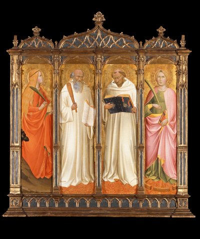 De hellige Maria Magdalena, Benedikt, Bernard af Clairvaux og Katarina af Alexandria, ca 1380 af Agnolo Gaddi