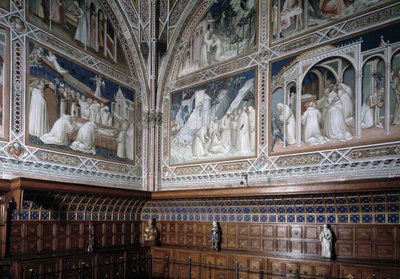 Udsigt over kapellet Castellani (eller sakramente) dekoreret af fresker af Agnolo Gaddi (1350-1396), episoder af Sankt Antonius den Stores liv af Agnolo Gaddi