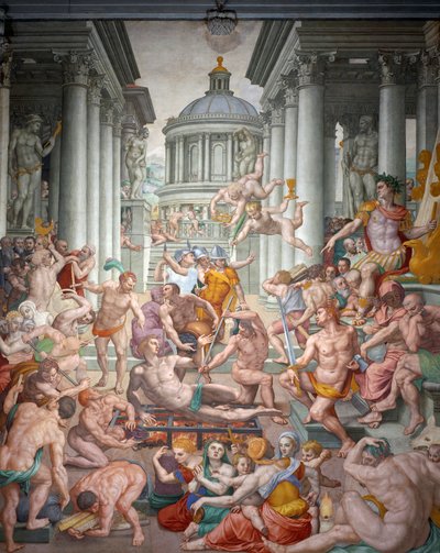 Saint Lawrences martyrium af Agnolo Bronzino