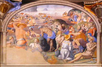 Krydsningen af Det Røde Hav, af Agnolo Bronzino (1503-1572) 1540-1545 (fresco) af Agnolo Bronzino