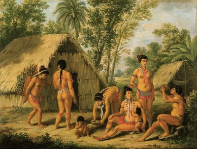 En familie af Charaibes på øen St. Vincent af Agostino Brunias