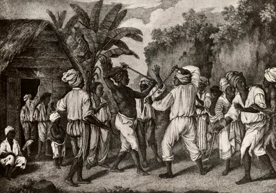 Cudgeling Match mellem engelske og franske negre på Island of Dominica, Santo Domingo af Agostino Brunias