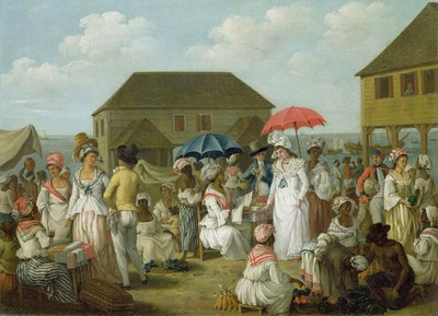 Linen Market, Dominica, ca. 1780 (olie på lærred) af Agostino Brunias