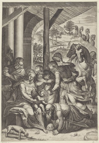 Tilbedelse af kongerne af Agostino Carracci
